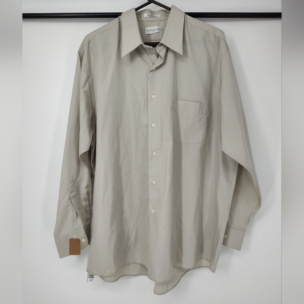 Van Heusen Men's Dress Shirt - Light Beige Size XXL